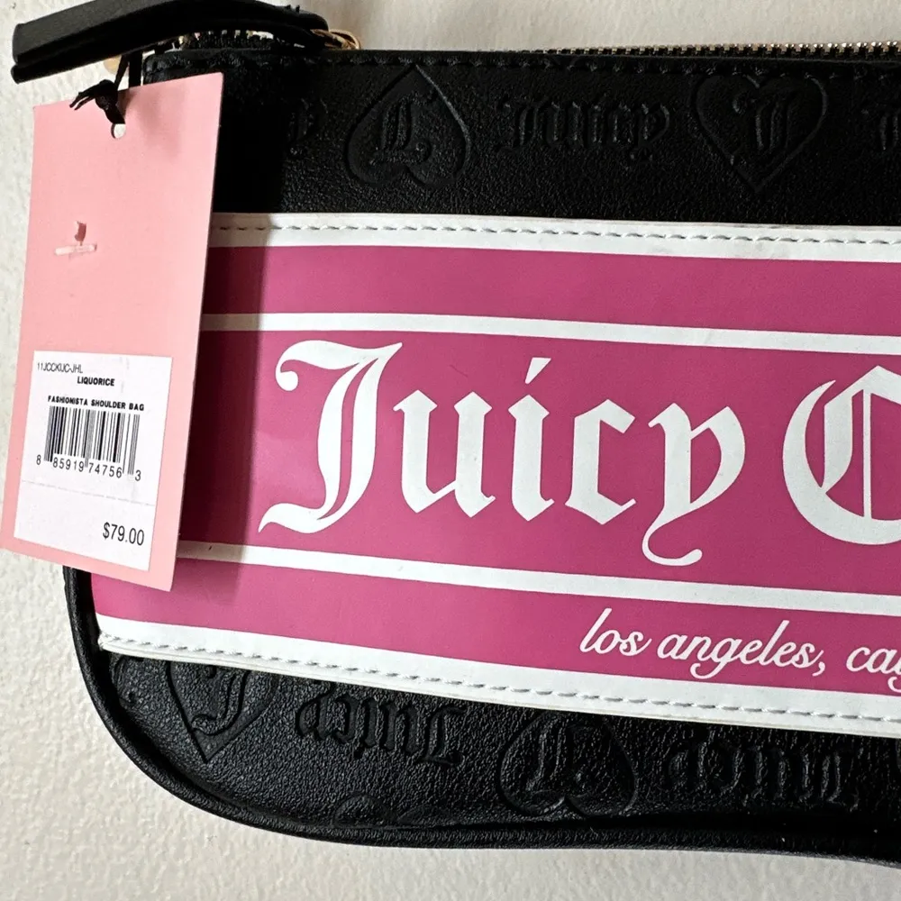 Juicy Couture Fashionista Shoulder Bag New Viral Black And Pink NWT - Image 3