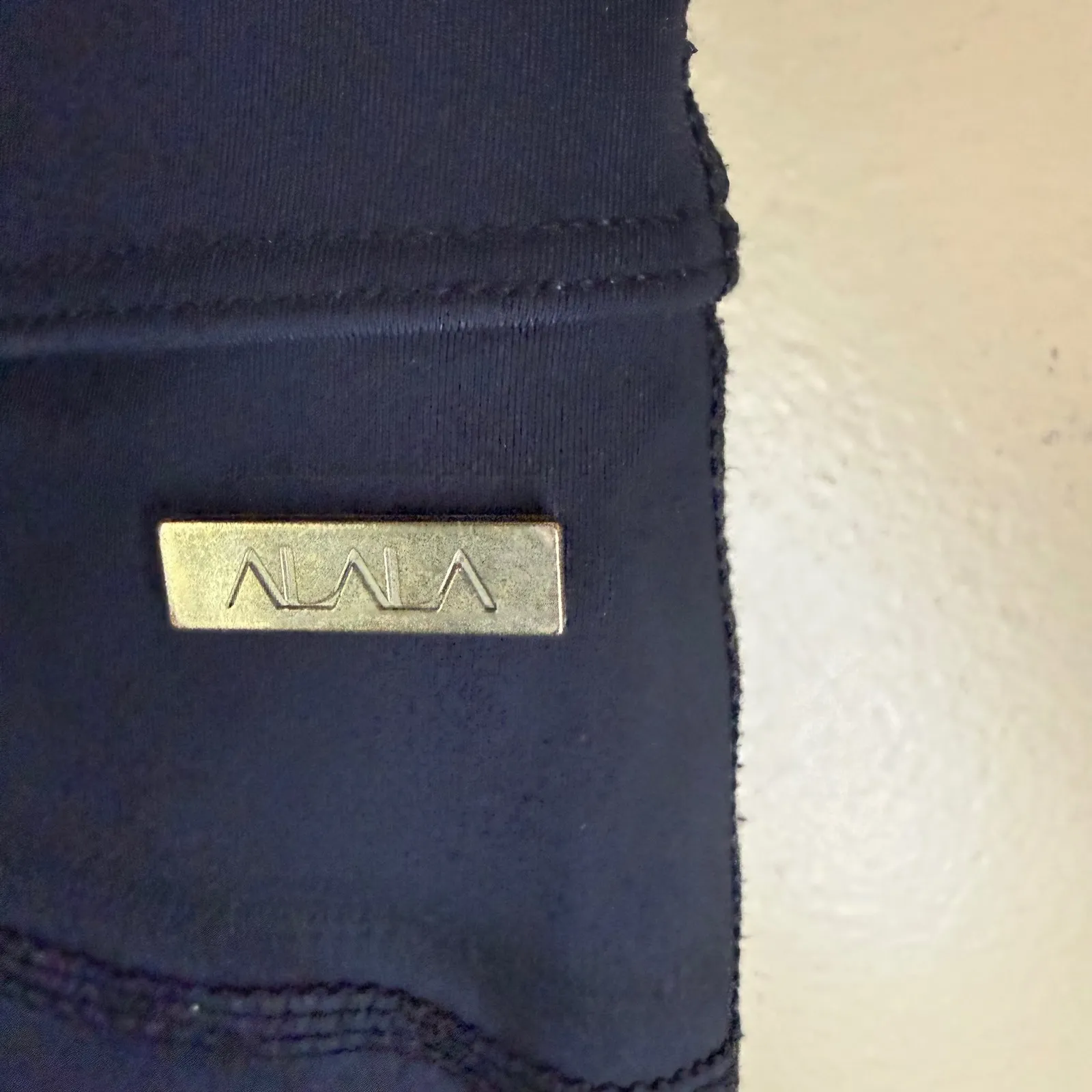 ALALA Womens Black Mesh Insert Active Leggings Pants Size XL Activewear Goth - Image 6