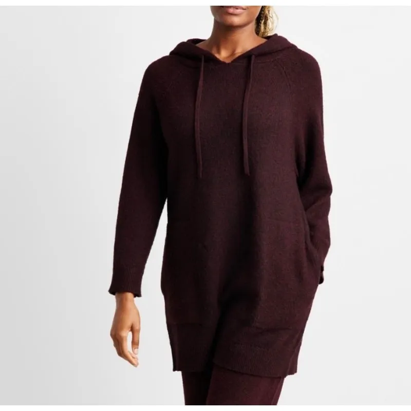 State of Day Women's Size Medium Purple Fleece Comfy Oversized Sweater Hoodie - Image 3