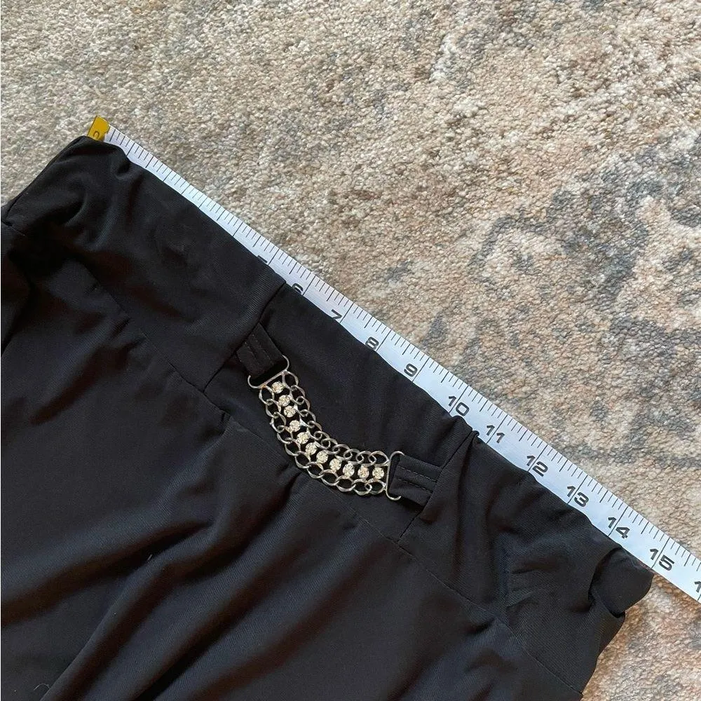 Y2K Vintage Jason Maxwell Chainmail Embellished Flowy Goth Circle Maxi Skirt L - Image 8