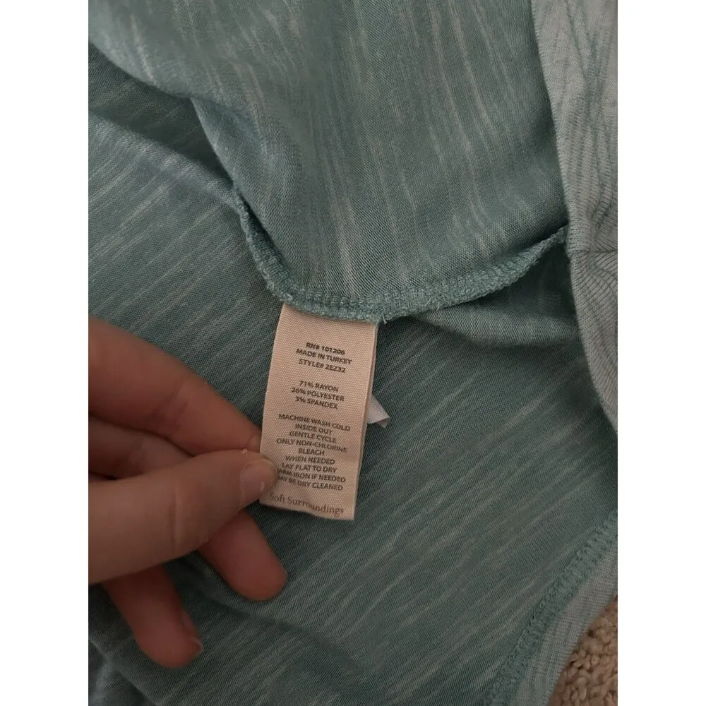 Soft Surroundings Blue Soft Lightweight Tunic Hoodie Size Small Comfort - Image 9