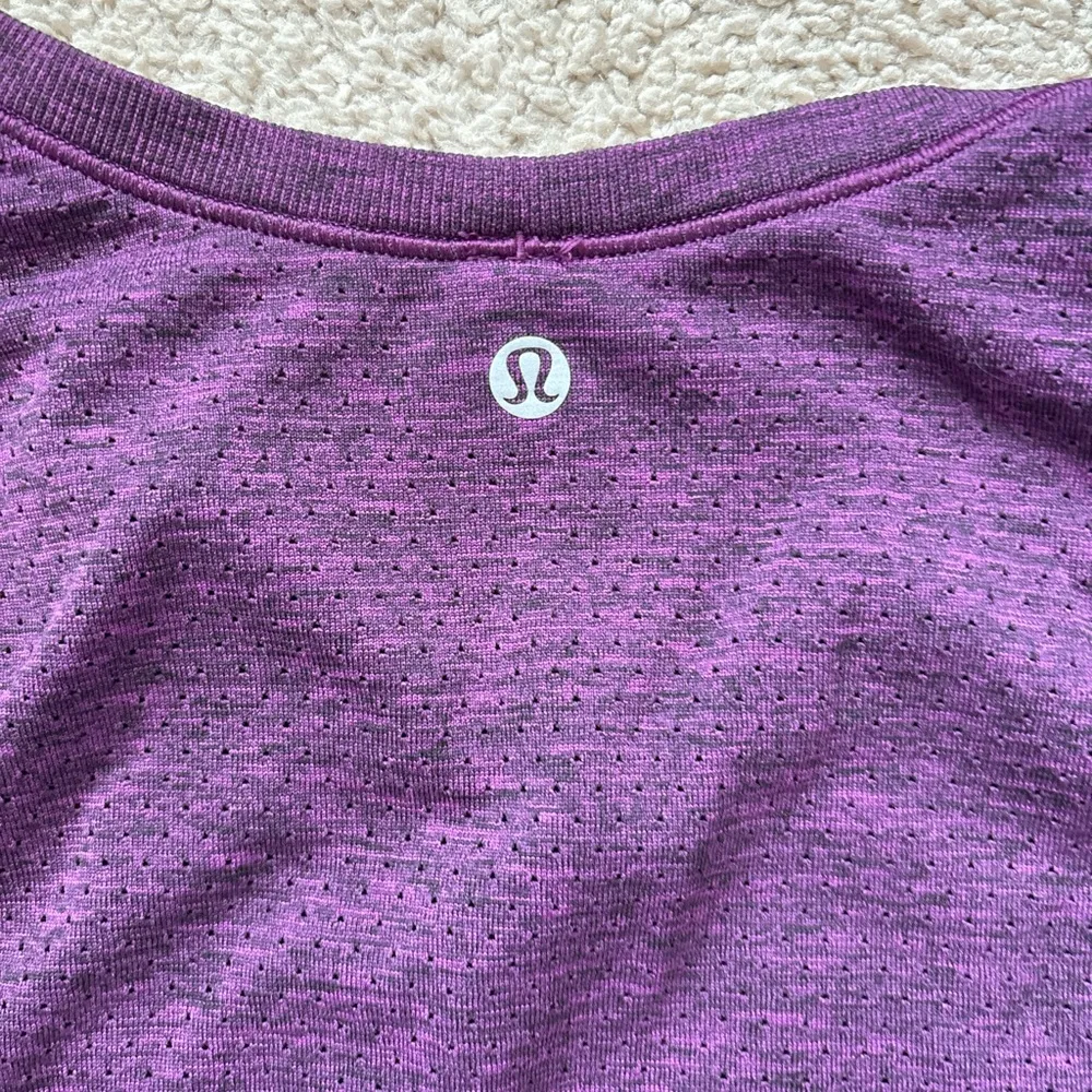Lululemon Athletica Purple Muscle Tee Crop Top - Image 3