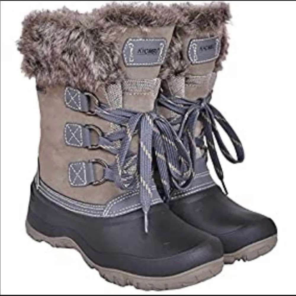Khombu Slope Waterproof Faux Fur‎ Winter Boots in Grey Size 7 - Image 8