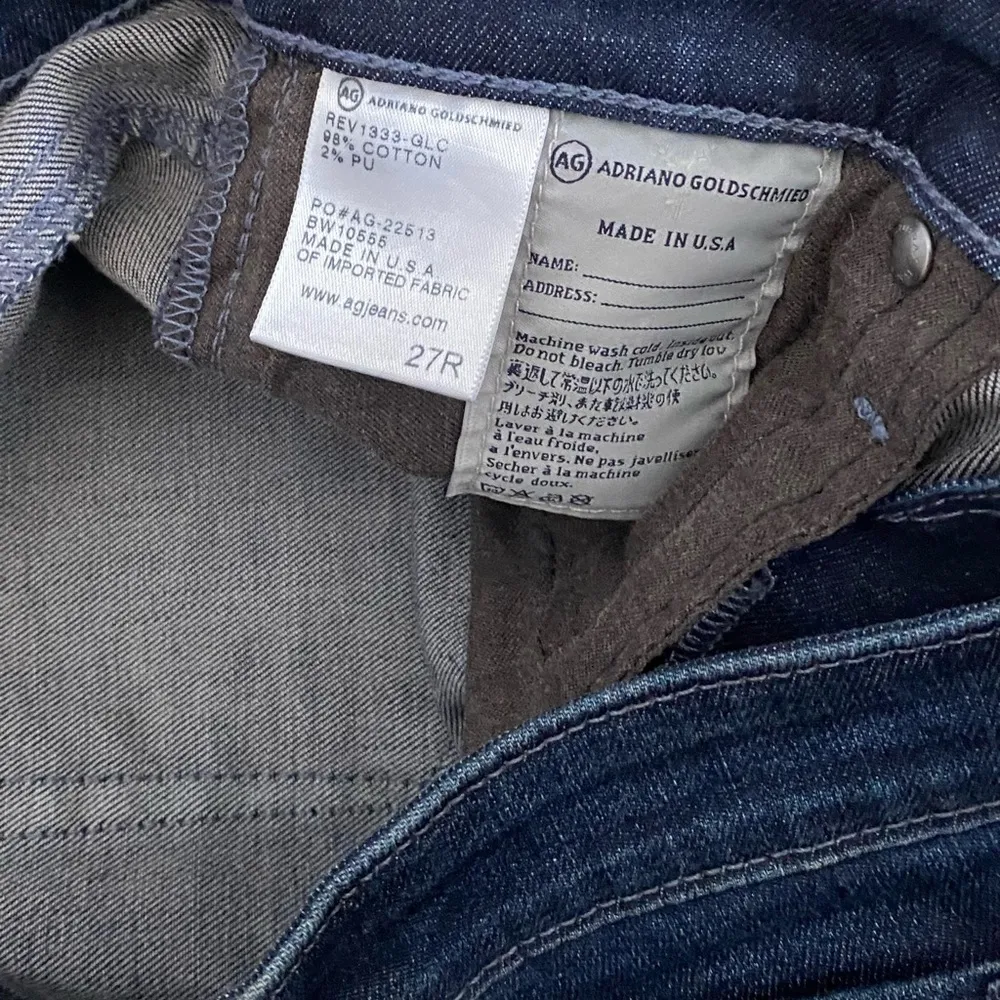 ADRIANO GOLDSCHMIED The Stilt Roll-Up Cigarette Blue Denim Jeans 27 R 27R AG - Image 2