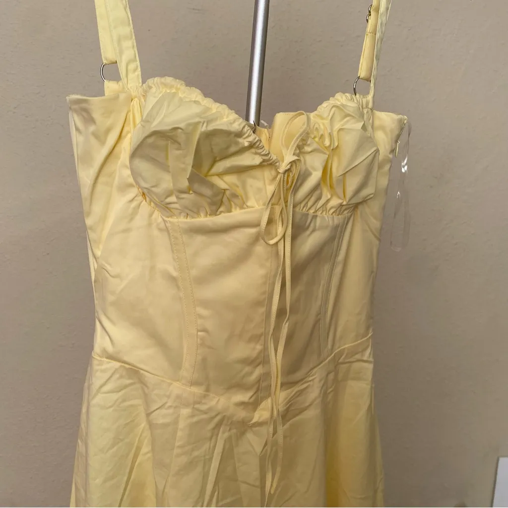 HOUSE OF CB 'Carmen' Buttercup Bustier‎ Sundress yellow NWOT size S - Image 14