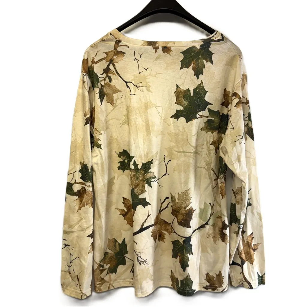 Women’s XL Fall Leaves Long Sleeve Tee – Autumn Print Shirt – New - Image 2