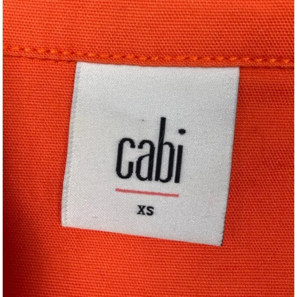 CAbi #5098 Tiger Lily Long Sleeve Orange Resort Swing Jacket Womens XS Button - Image 9