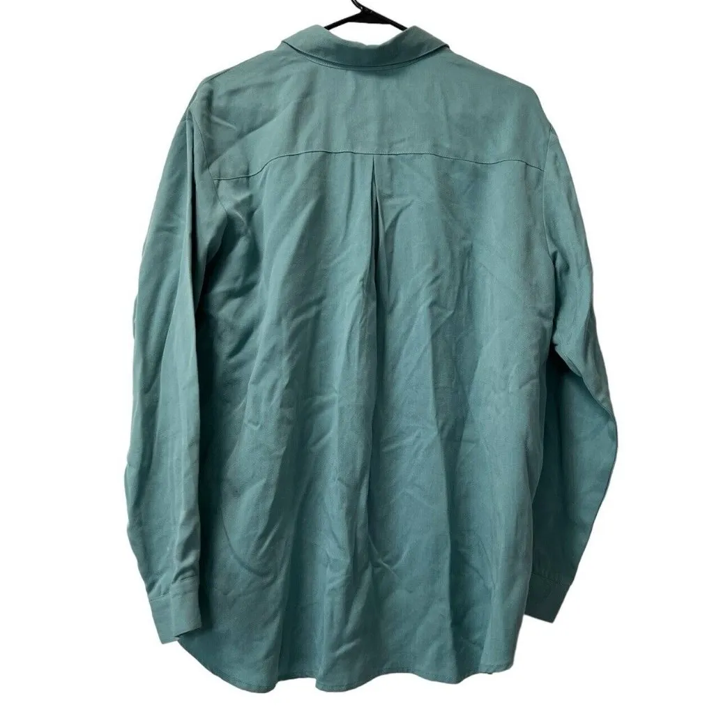 Soft Surroundings Tencel Long Sleeve Button Up‎ Shirt Size Large Classic Vintage - Image 2