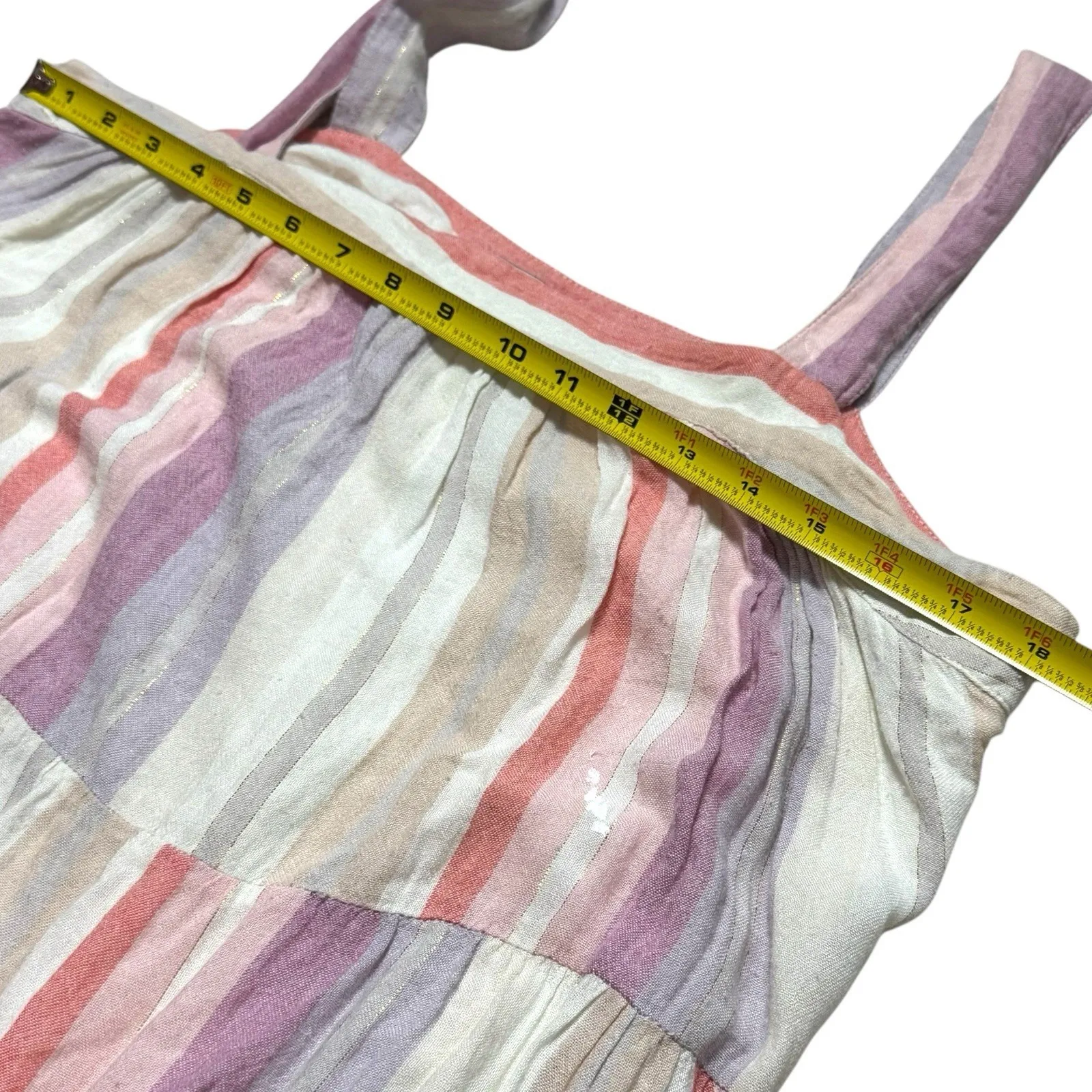 Rails Amaya Midi Dress in Juliette Stripe Linen Blend Coastal Resort Vacation XL - Image 11