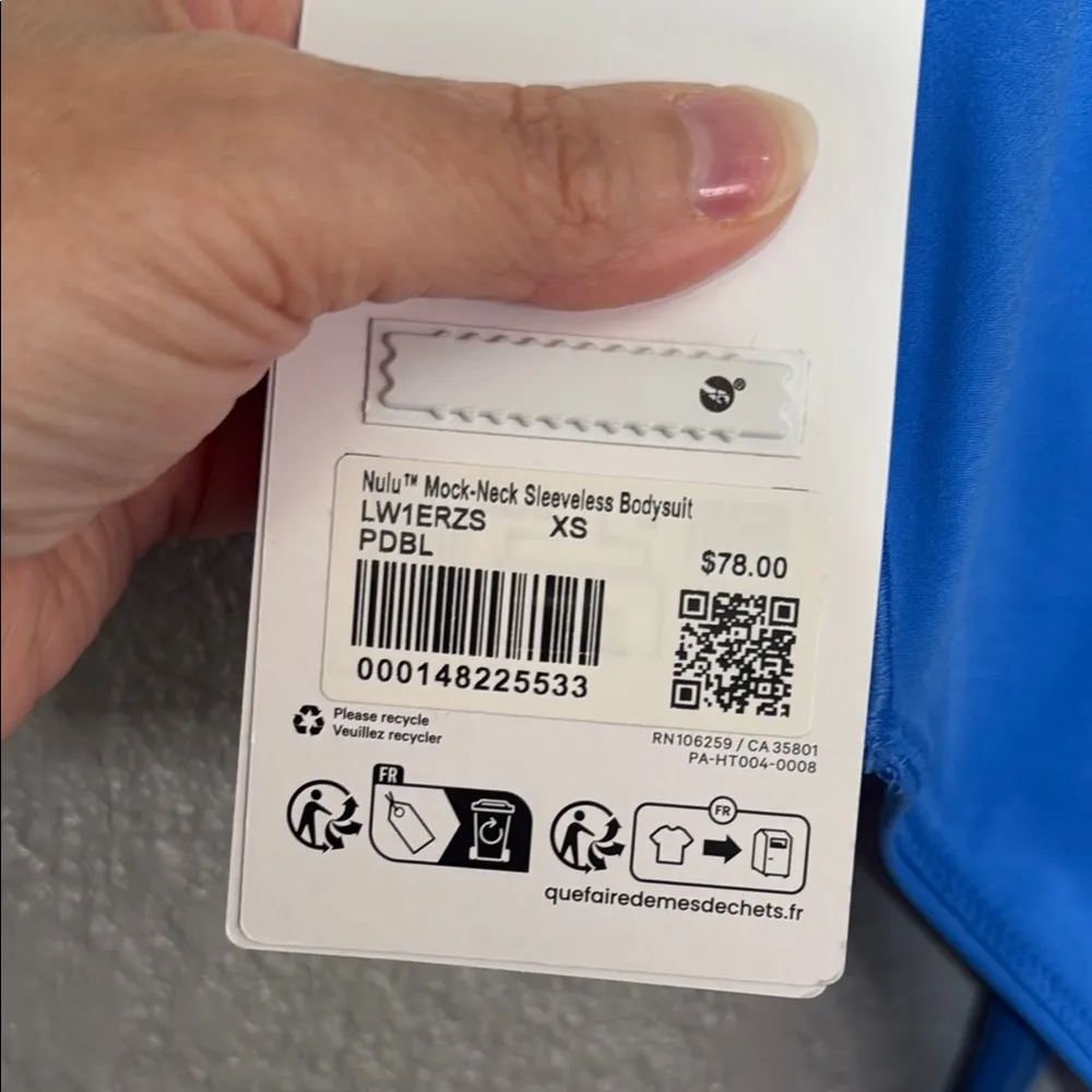 Lululemon Athletica Nulu Mock-Neck Sleeveless Bodysuit in pipe dream blue XS - Image 3