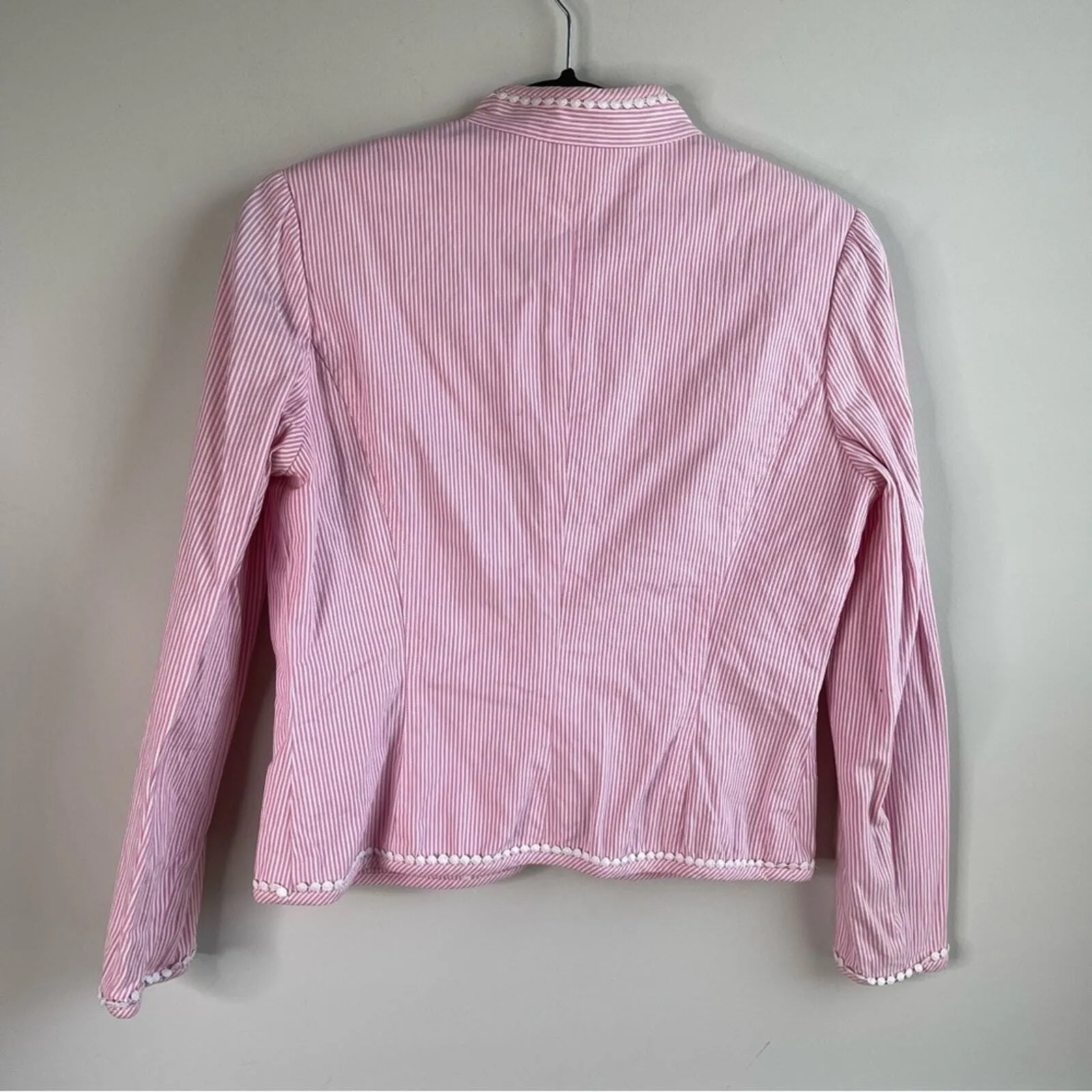 Lilly Pulitzer pink striped seersucker blazer jacket 4‎ academia preppy country - Image 3