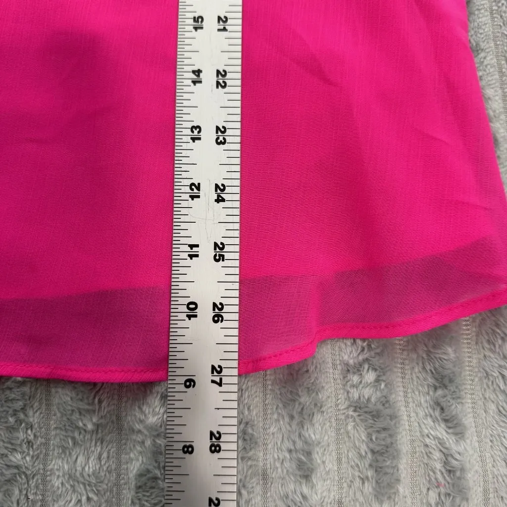 Torrid Sophie Chiffon Cami‎ Tank Top Womens 00 (Med) Pink Embroidered Floral - Image 7