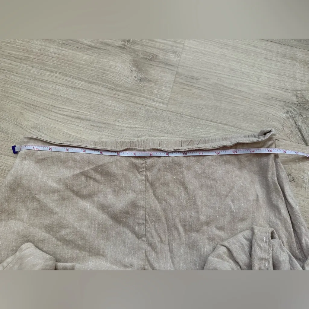 J. Jill Linen Stretch Button Ankle Crop Pants | Tan | Medium - Image 8