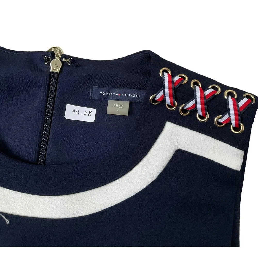 Tommy Hilfiger Blue Knee Length Sheath Pencil Dress Size 4 | 44-28 - Image 4