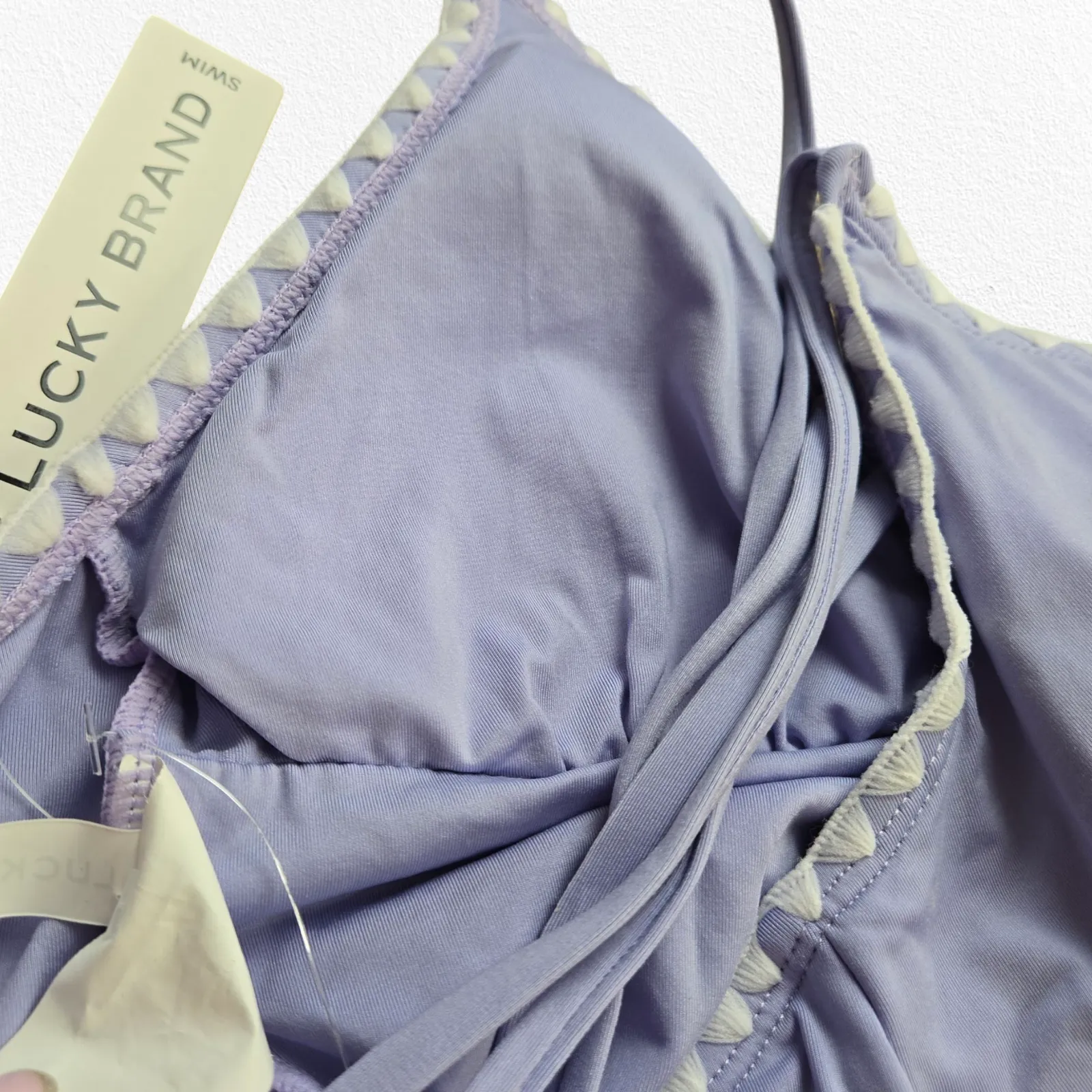 Lucky‎ Brand Lavender Purple Shell Plunge V Neck One Piece Swimsuit Size Medium - Image 6