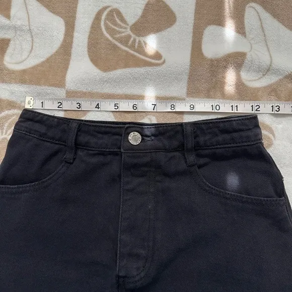 Brandy Melville John Galt Denim Mini‎ Skirt Black Above Knee A-Line Size Small - Image 4