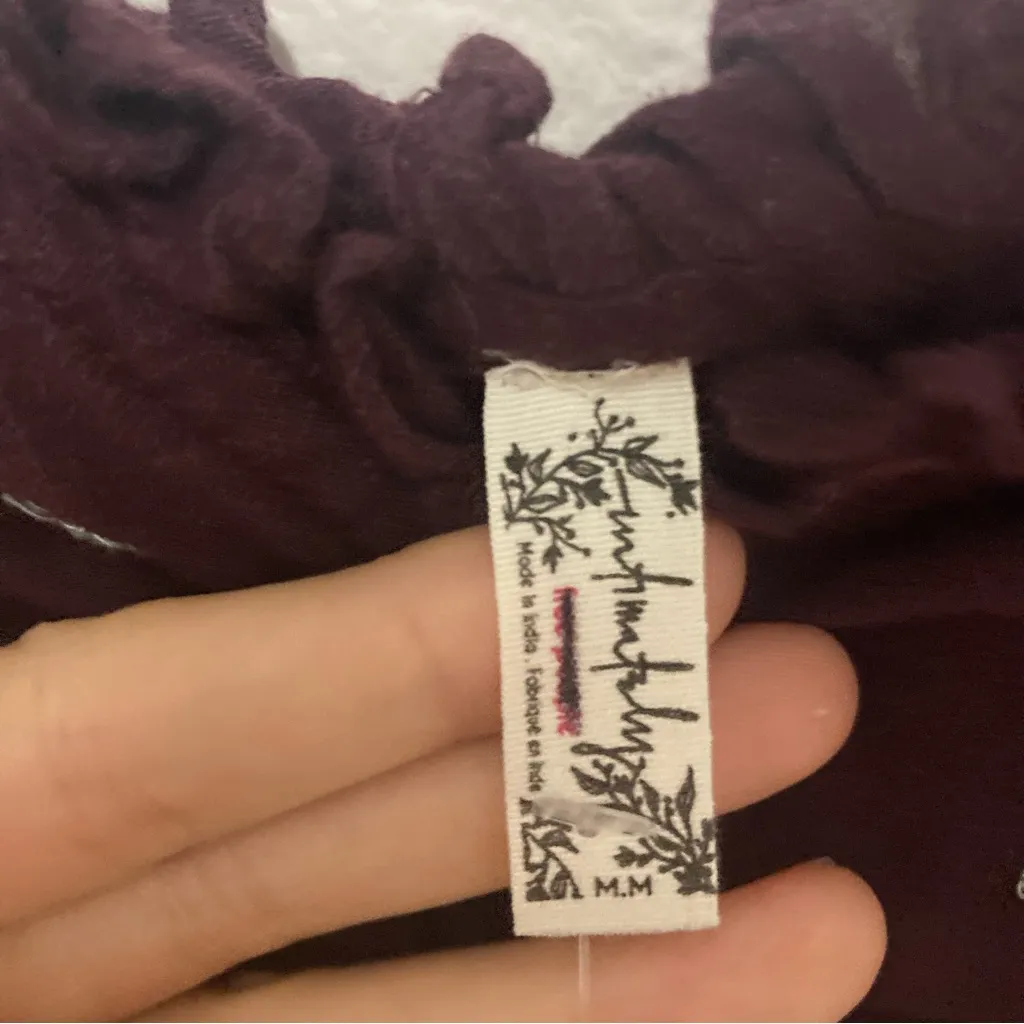 Intimately Free People On A Star Cropped Ruffle Hem Cami Size Medium Plum Purple - Image 5