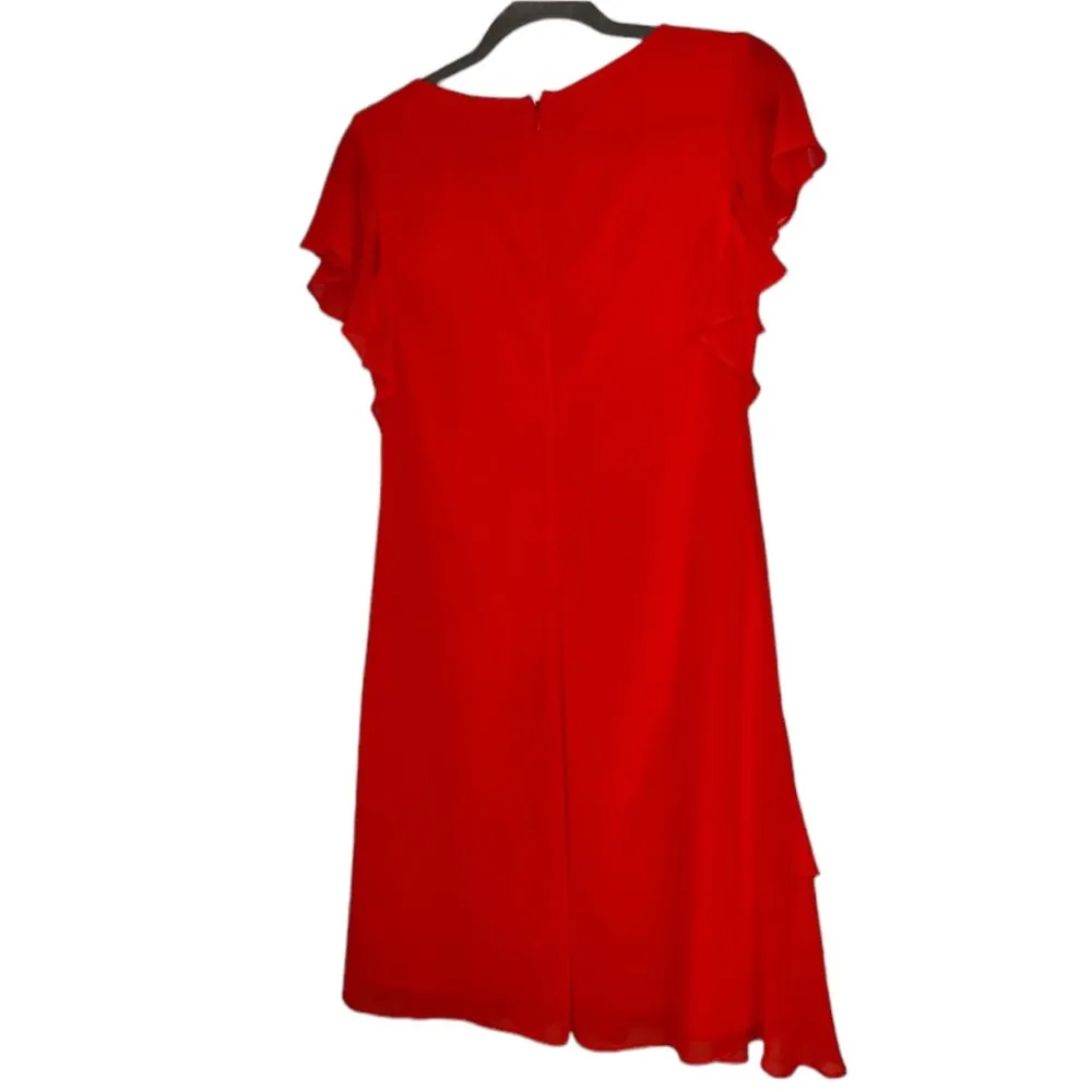 NEW Red Ralph Lauren Dress Women Size Small 2 Ruffle Detail Lightweight Designer - Image 3