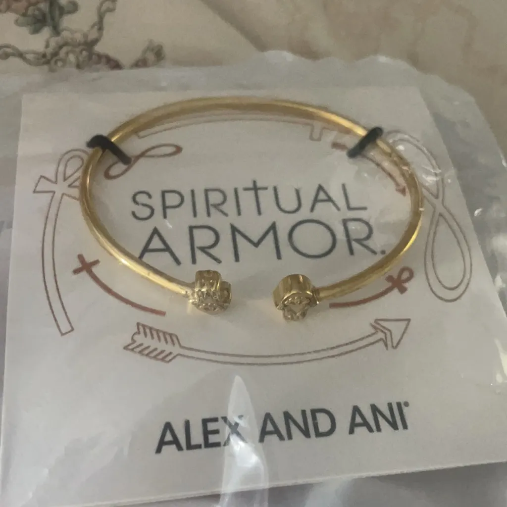 Alex and Ani Women's Hand of Fatima Cuff Bracelet, 14kt Gold Plated, Expandable - Image 2