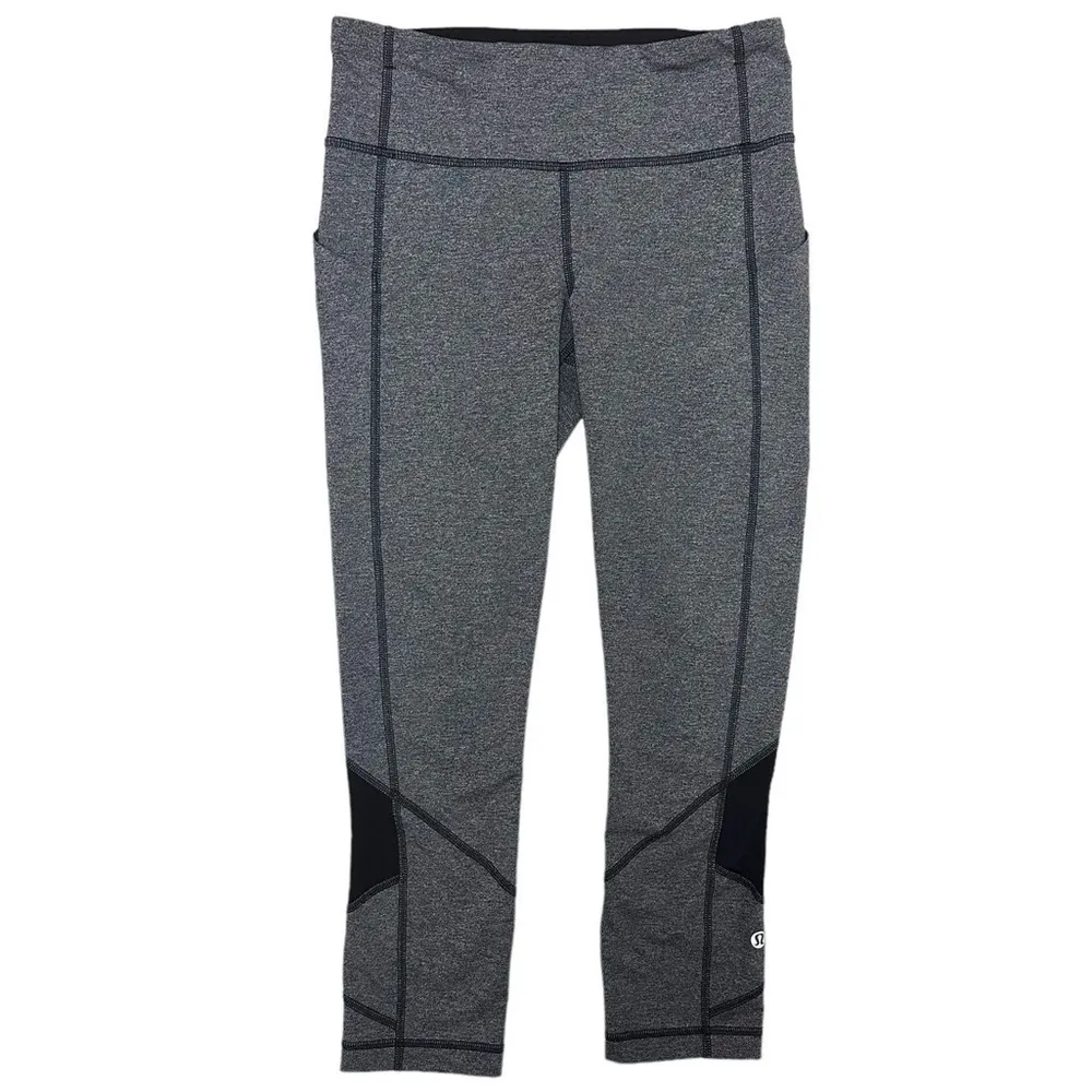 Lululemon Pace Rival Crop 22” Size 4 in Heathered Black/Black (First Release) - Image 3