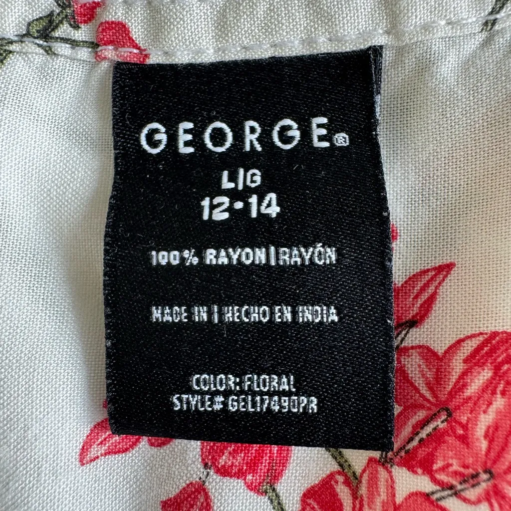 George White Pink Floral Long Sleeve Button Down Long Sleeve Shirt Size Large - Image 5