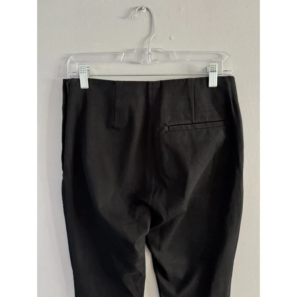 COS Black Twill High Waist Taper Leg Zipper Hem Cropped Trouser Dress Pants Sz 8 - Image 4