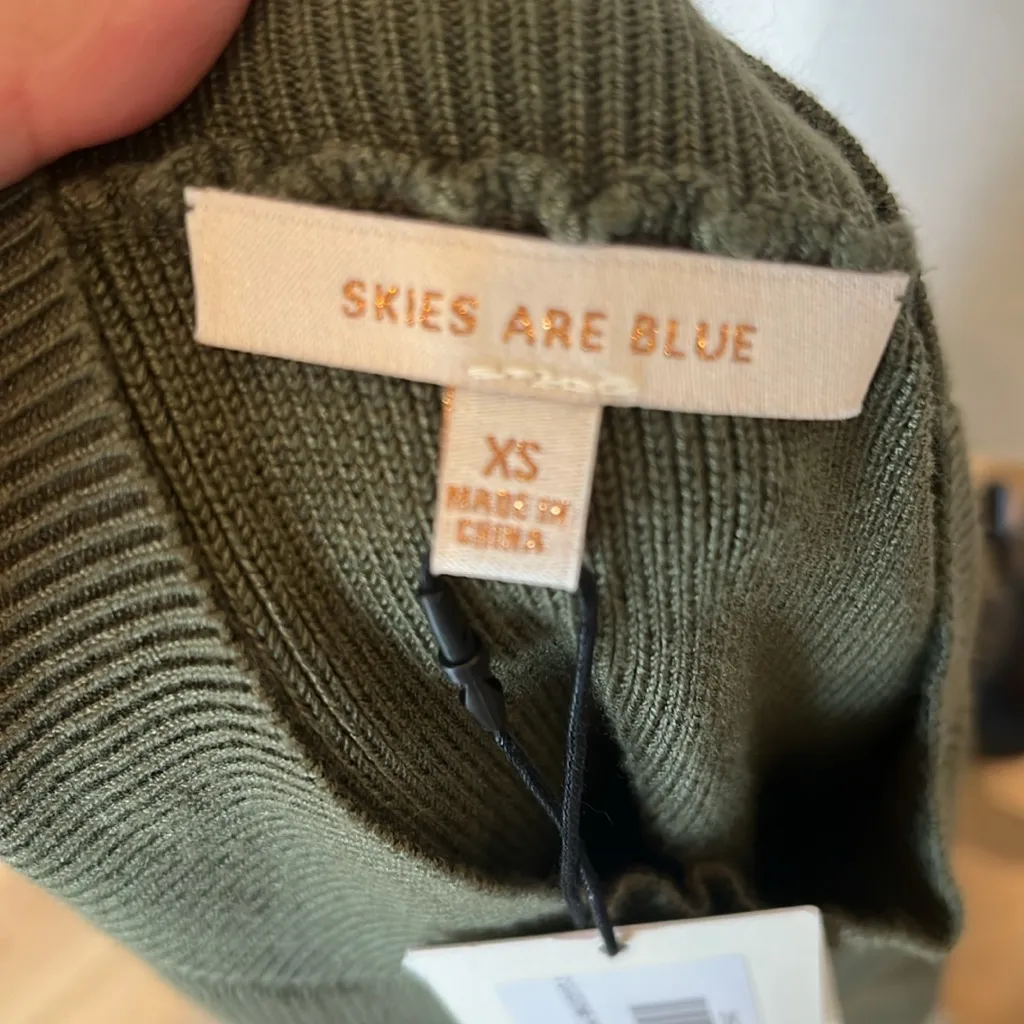 Skies are Blue Marcia Olive Green Pleated Sweater Tank Maxi Dress New - Image 11