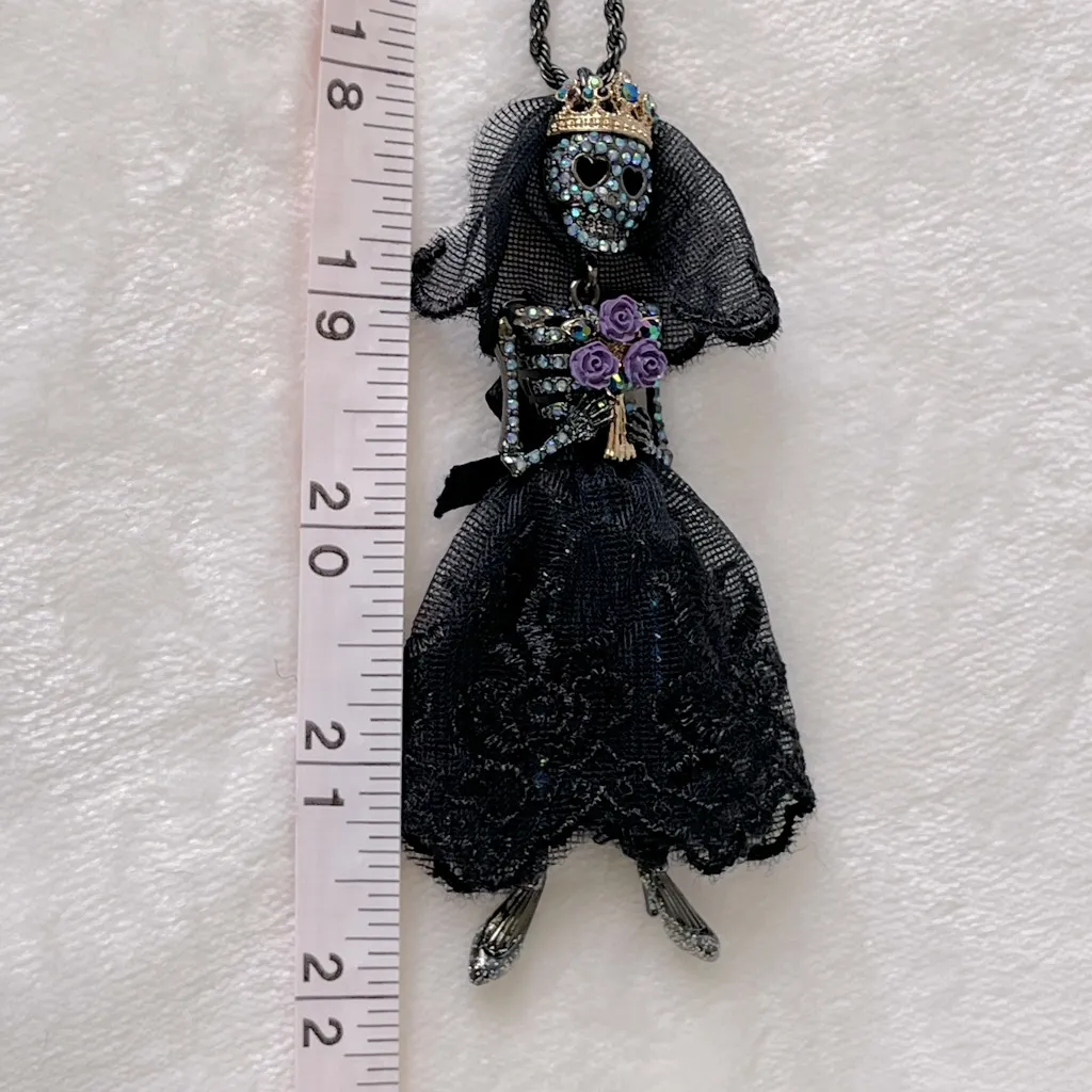 Betsey Johnson Skeleton Bride Necklace - Image 4