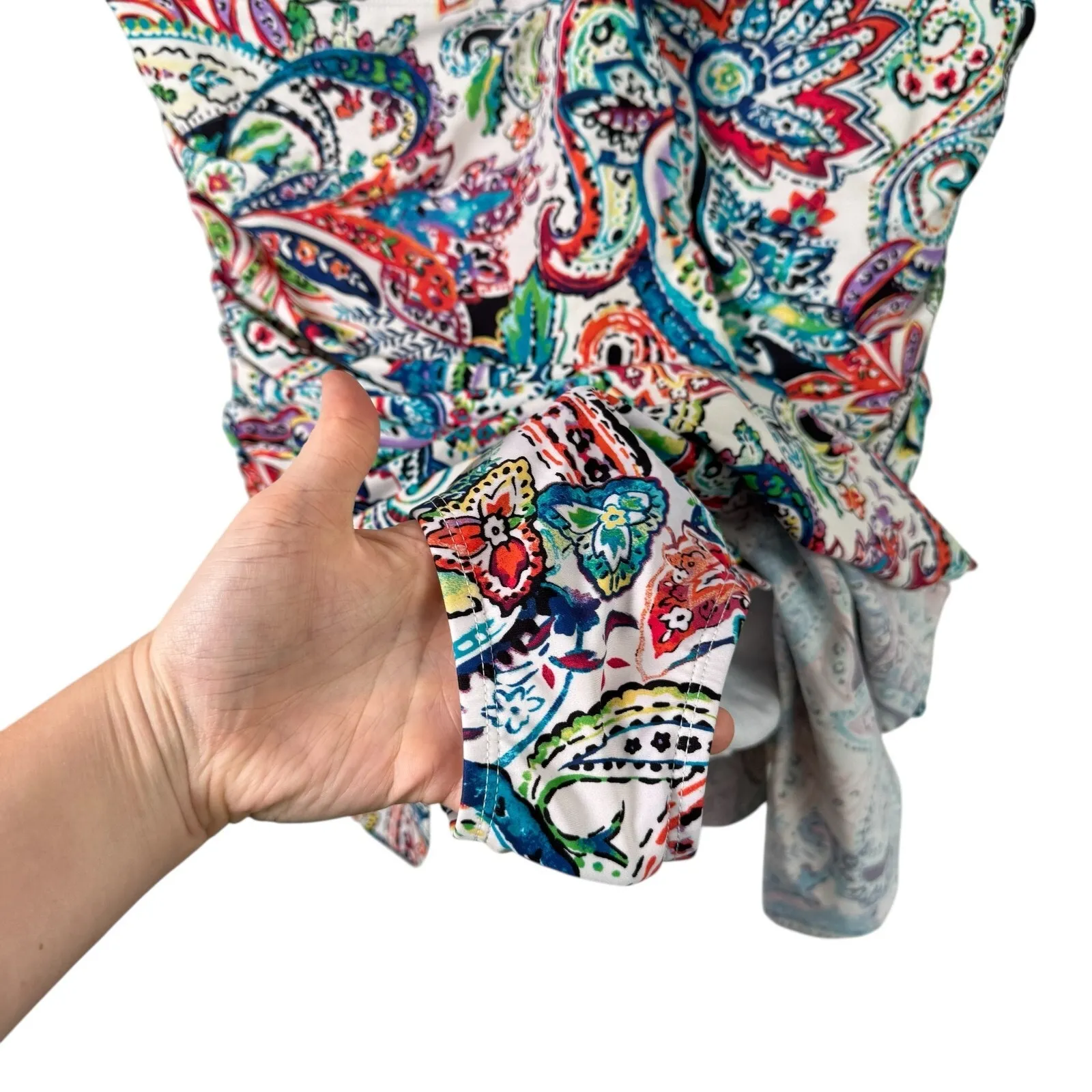 Chaps Floral One Piece Swimsuit Dress Modest Vacation Beach Womens Plus 22W - Image 5