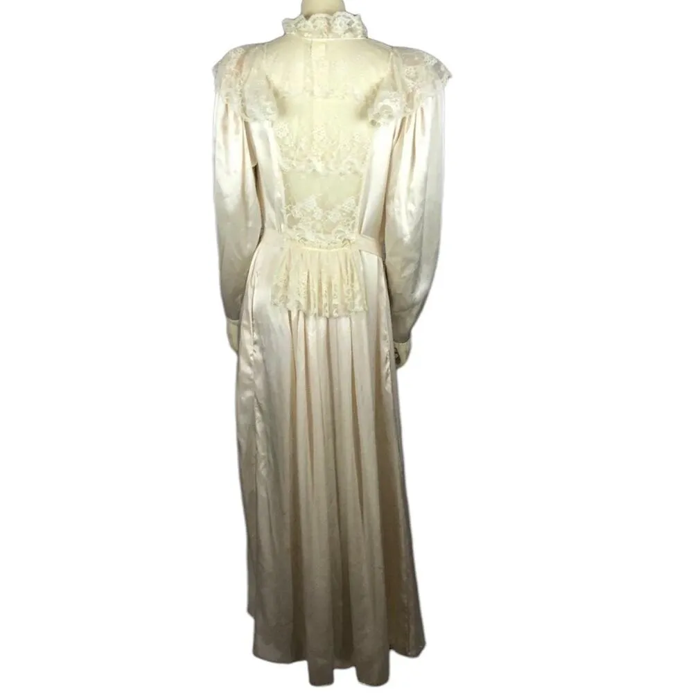Vintage Victoria’s Secret gold label lace Victorian Edwardian robe size small - Image 6
