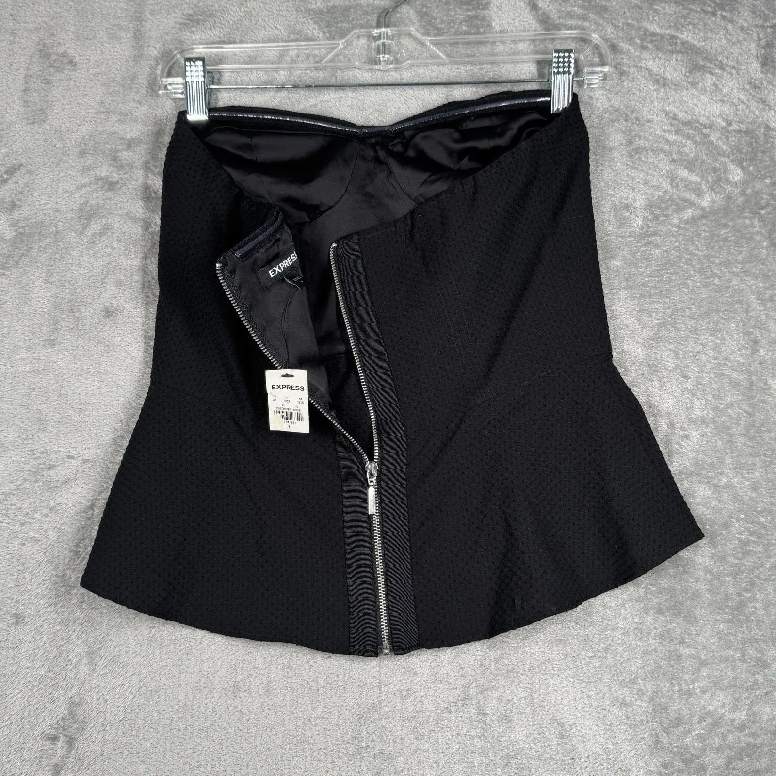 Express‎ Shirt Womens 6 Black Peplum Romantic Feminine Neutral Dark Fairy Edgy - Image 4