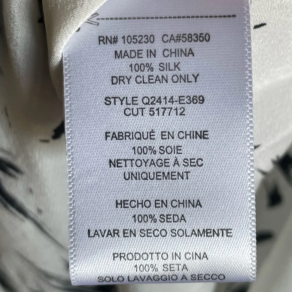 Equipment Ivory/Black Patterned Silk Button-Down Sz XS (READ) - Image 5