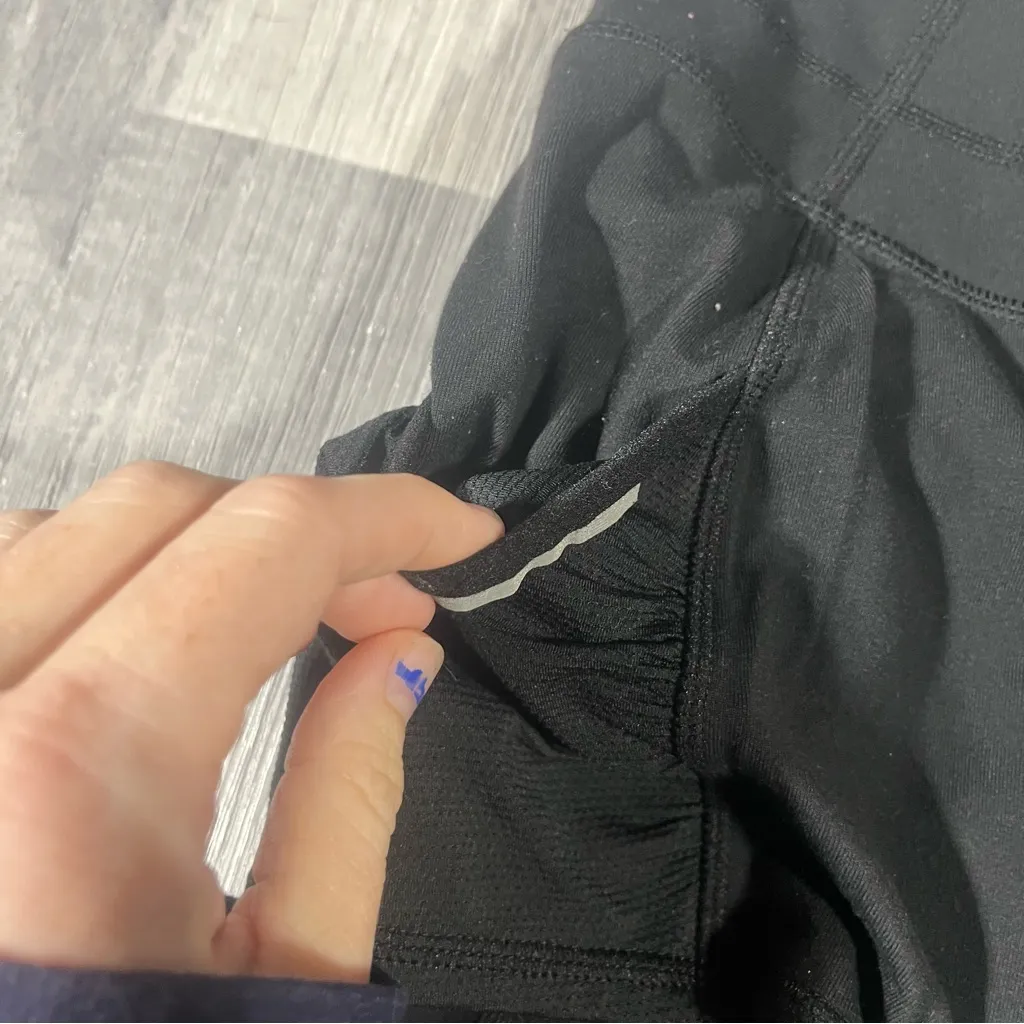 Athleta Black Leggings with Skirt Overlay; XS Women's - Image 6