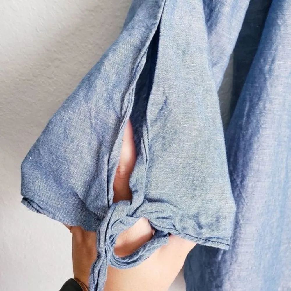 Free‎ People Chambray Off Shoulder Top - Image 3