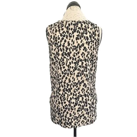 Halogen Women's Blouse Sz Small Animal Leopard Mob Wife Safari Y2K Boho Autumn - Image 4