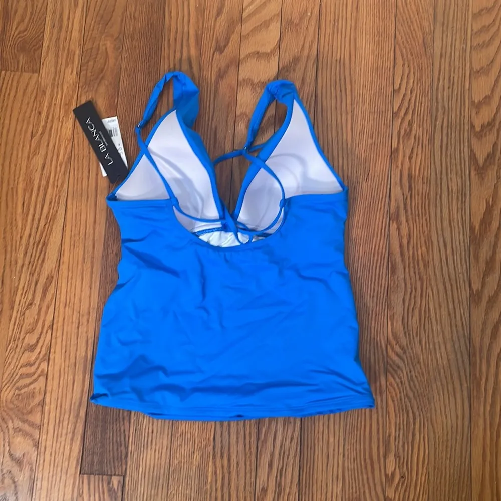 La Blanca Bikini Set Tankini top High Waisted Bottom Capri Blue size 4 NWT - Image 5