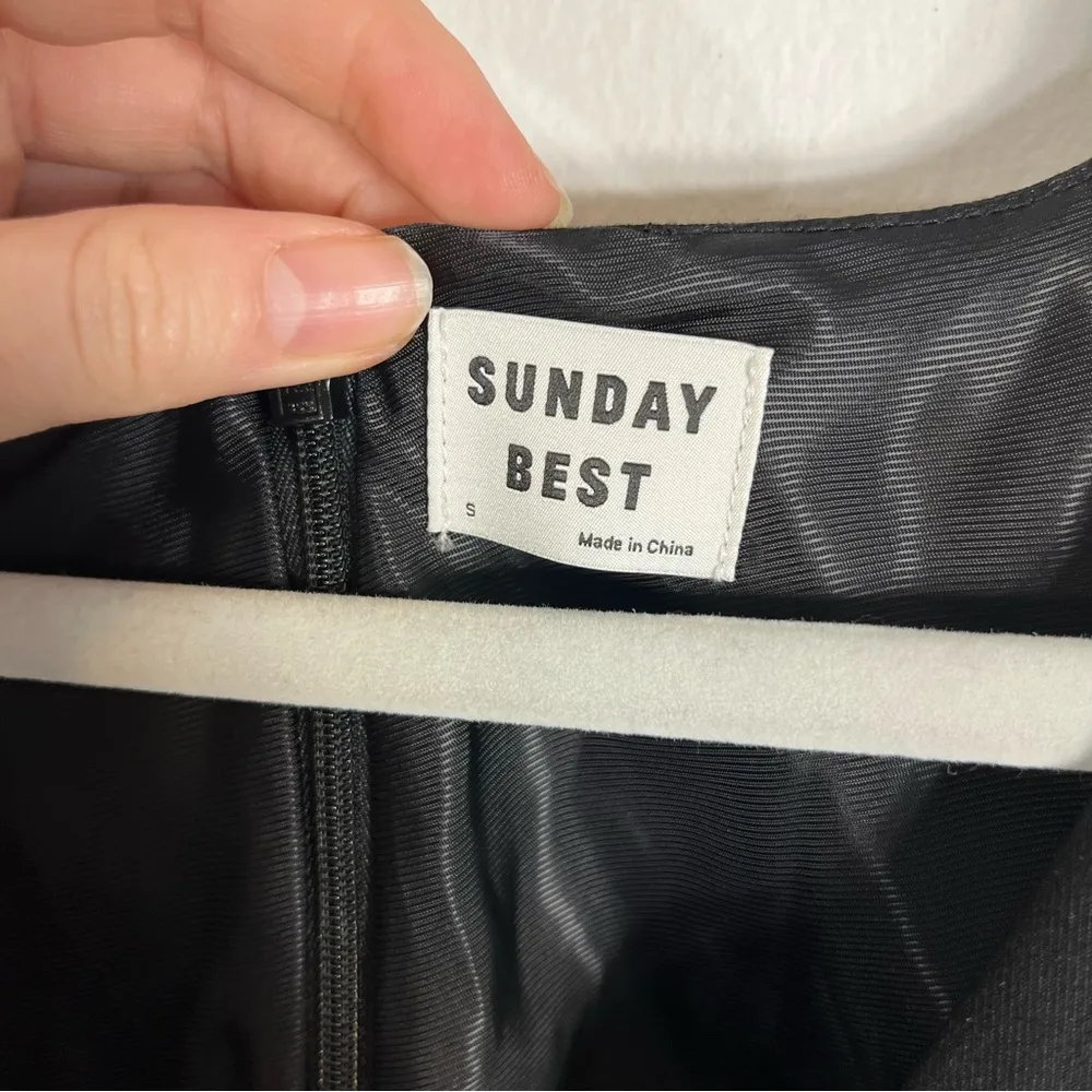 Aritzia Sunday Best Trish Black Pleated Mini Dress Small - Image 6