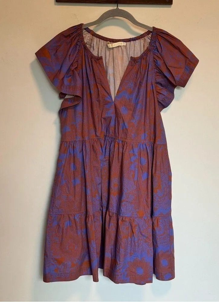 Marie Oliver Kara Dress in Amber Blossom Tiered Mini Size Medium - Image 4