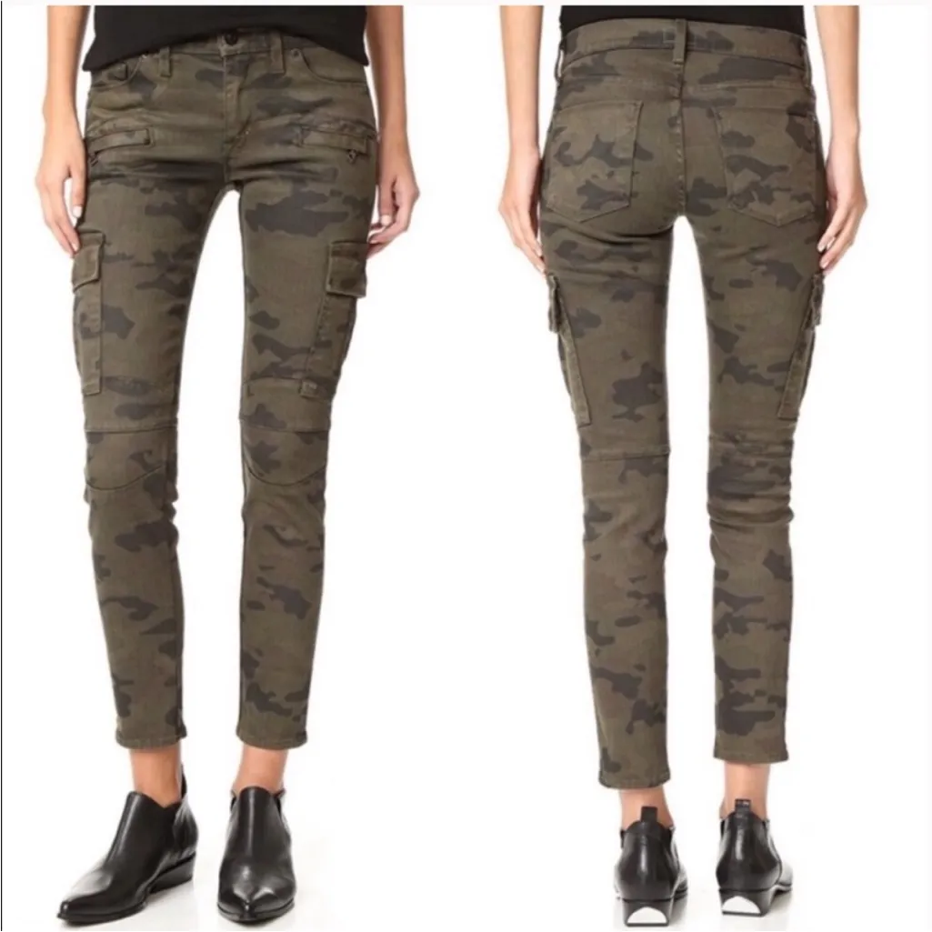 Hudson Colby Ankle Moto Skinny Cargo Camo Mid-Rise Jeans, 28 - Image 2