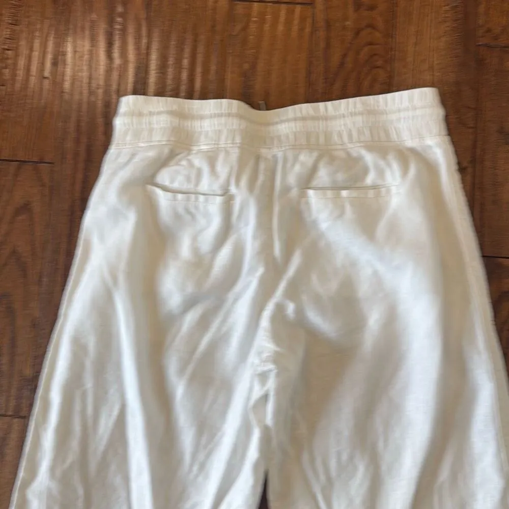 Athleta White Cabo Linen wide leg pant 8 - Image 11