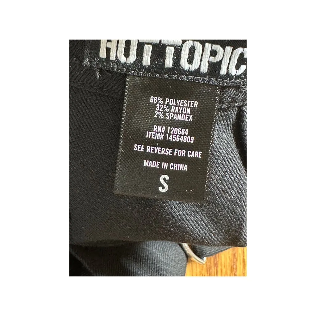 Hot Topic Black Pleated Skirt With Suspenders Destructed Look High Waisted Sz S - Image 4