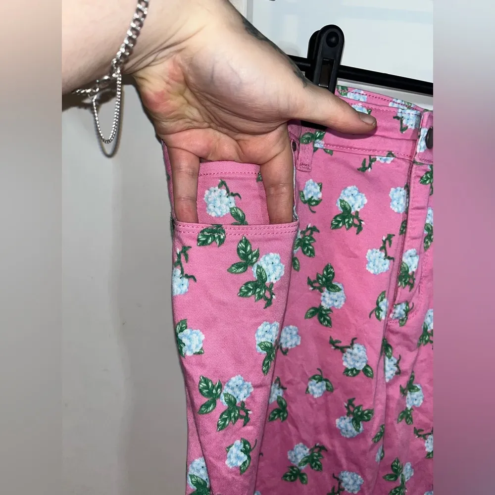 Charter Club Women's Bristol Printed Skinny Ankle Jeans Hot Pink Flowers Size 12 - Image 11