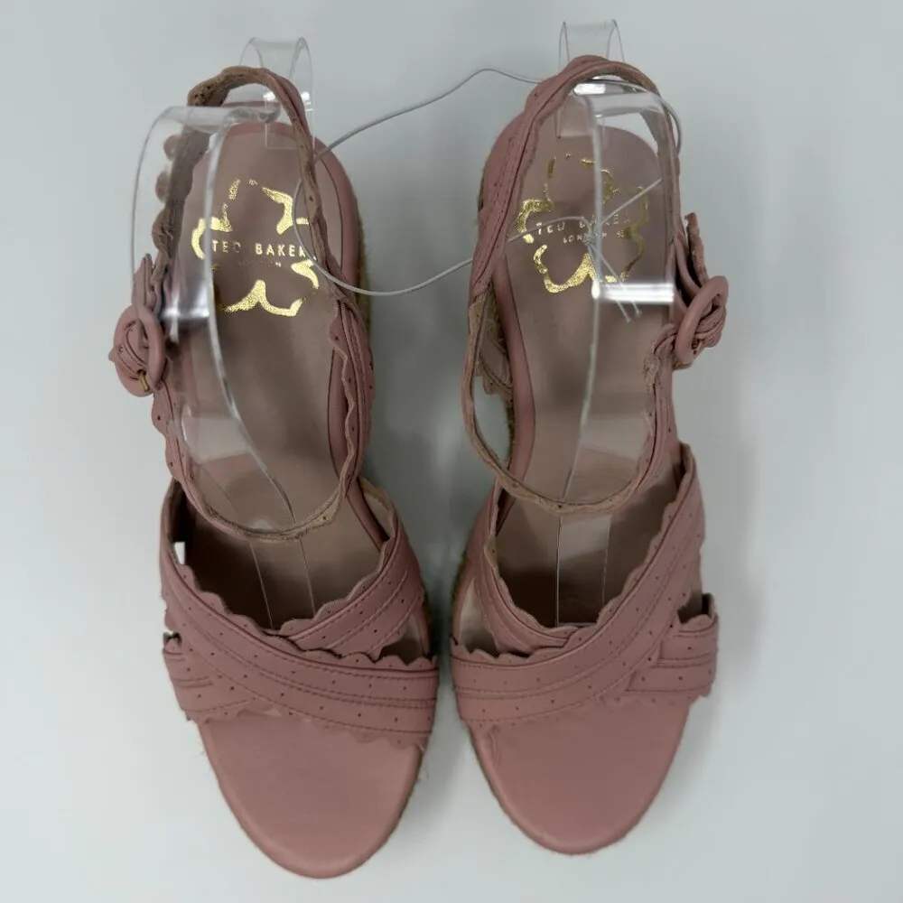 Ted Baker London Taymie Espadrille Wedge Sandals Women's 40 US 9.5 Pink NWOB - Image 5