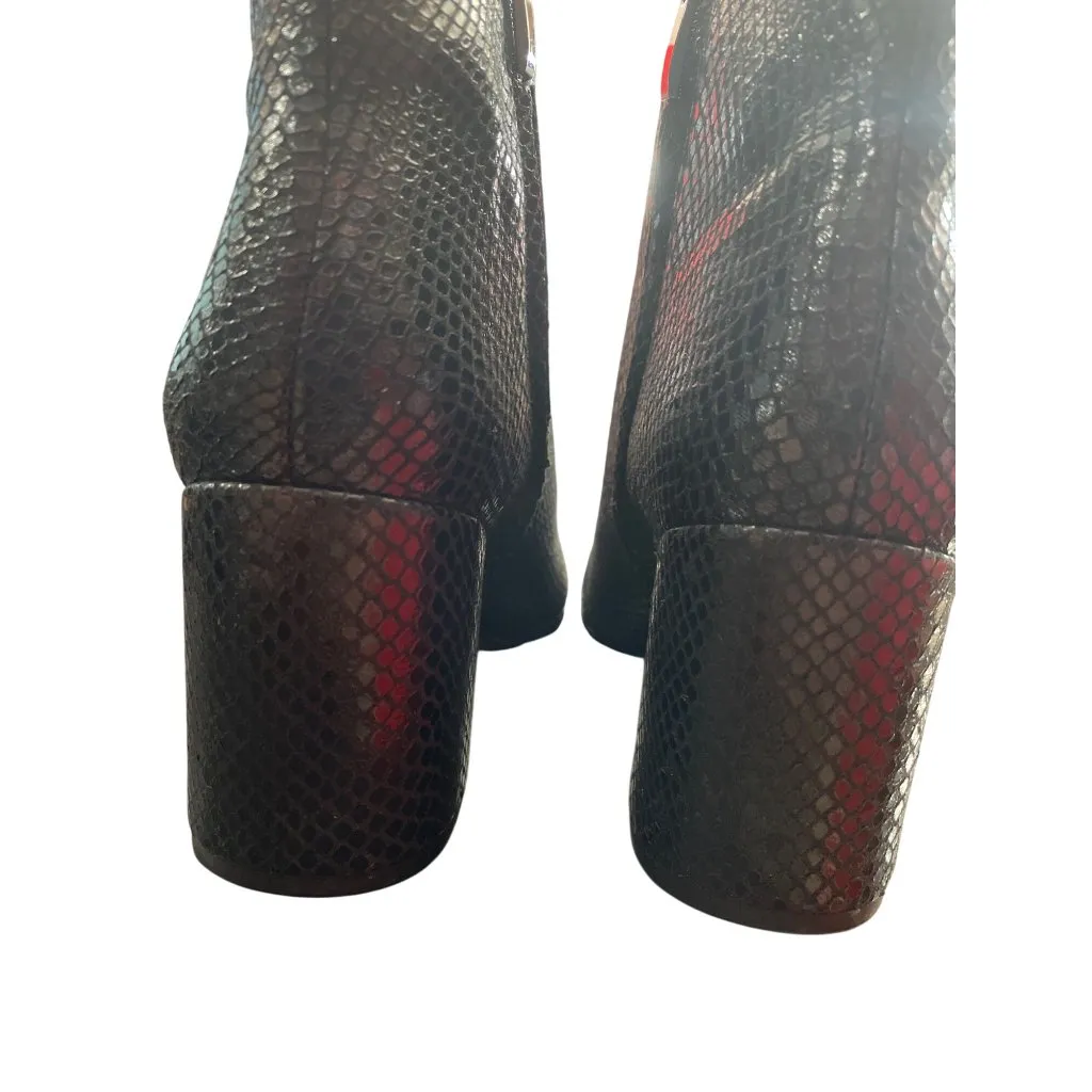 Franco Sarto womans black Snake Print Ankle 3" inch boots SKU 8902 - Image 7