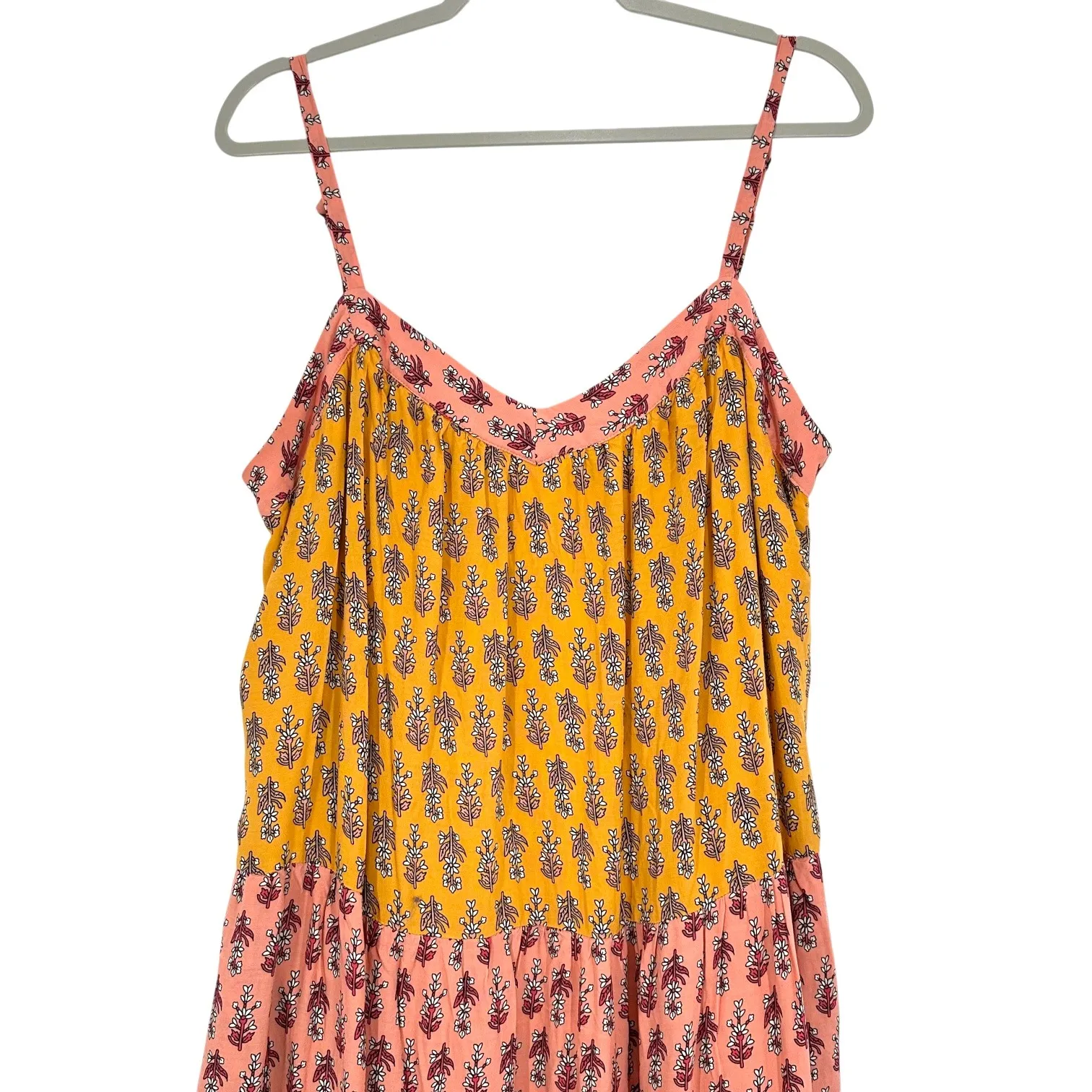 Knox Rose XXL Sleeveless Maxi Dress Floral Print Tiered Casual‎ Summer Boho - Image 2