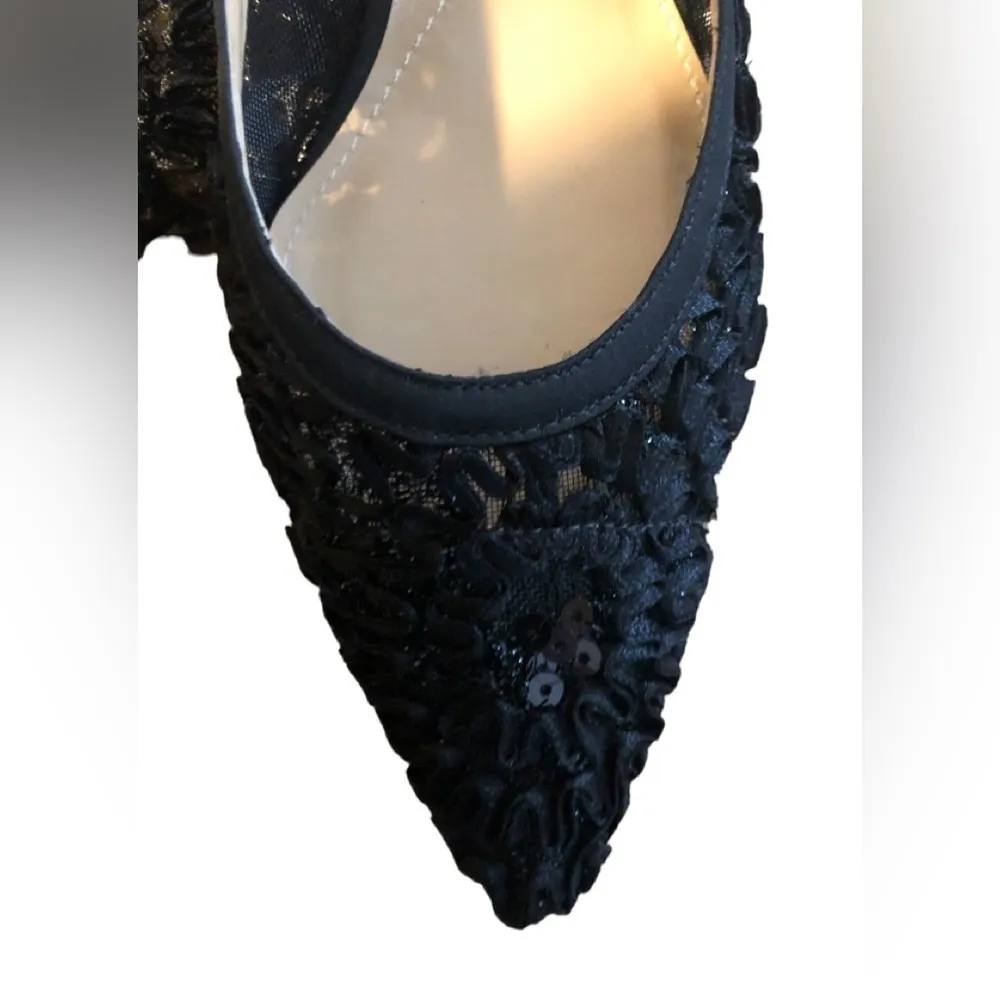 J.Renee Camallia Embellished Black Dressy Classic Pump Heels 3” Wedding 8.5N Size 8.5 - Image 6