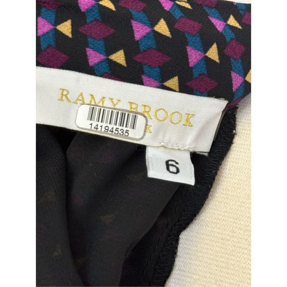 RAMY BROOK Avelina Geo Print Blouse In Mulberry Combo 6 - Image 6