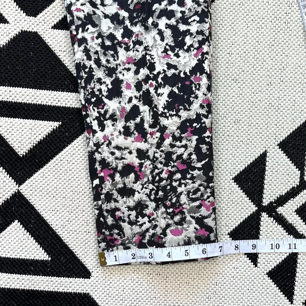 Paris Jacquard Metallic Printed Trousers Size 38 - Image 9