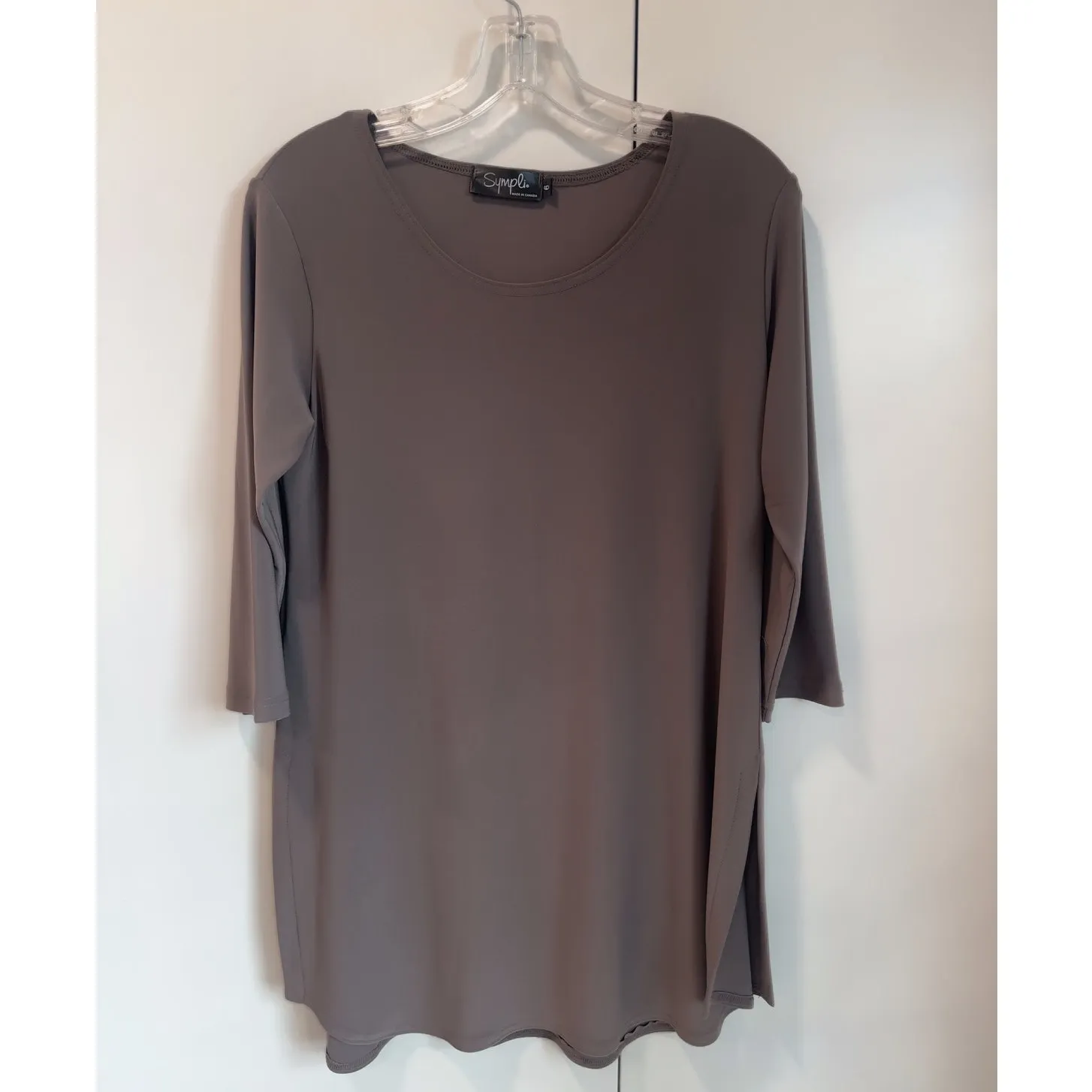 Sympli Top/blouse Jerset KNit Size 6/Small Lagenlook Casual Easy tunic Brown - Image 3
