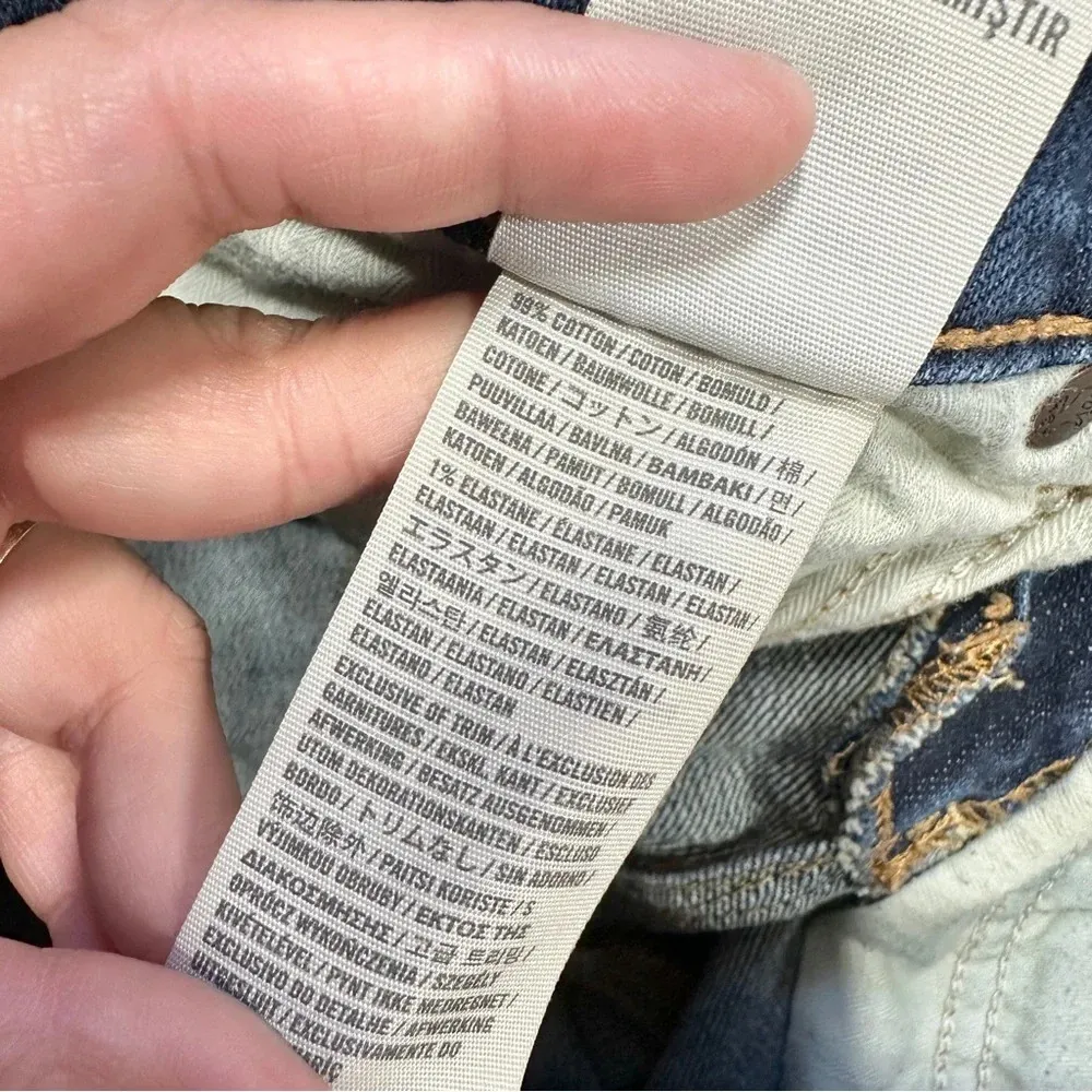 Abercrombie & Fitch The A&F Skinny Jeans Mid-Rise Distressed Raw Hem Size 28x35 - Image 11